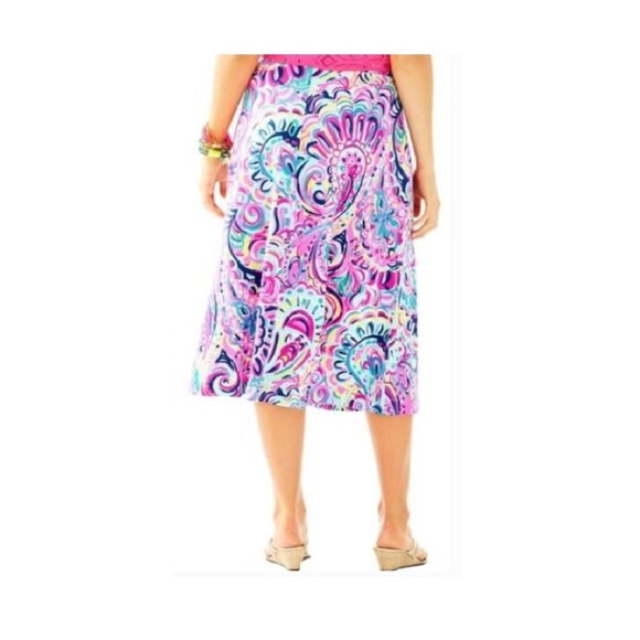 Lilly Pulitzer Womens Shia Midi Skirt XL Pink Psychedelic Sunshine 24053 NWT - Picture 3 of 13